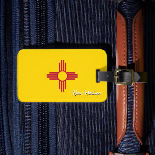 New Mexico Luggage Tags, patriotic New Mexico Flag Luggage Tag