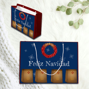 New Mexico Luminarias Farolitos Zia Red Chile Large Gift Bag