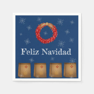 New Mexico Luminarias Farolitos Zia Red Chile  Napkin