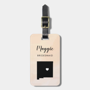 New Mexico Map Luggage Tag, Wedding Party Welcome Luggage Tag