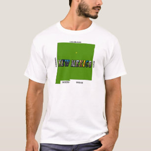 New Mexico Map Outline Photo Text T-Shirt