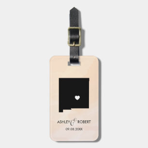 New Mexico Map Wedding Luggage Tag, Gift Tag