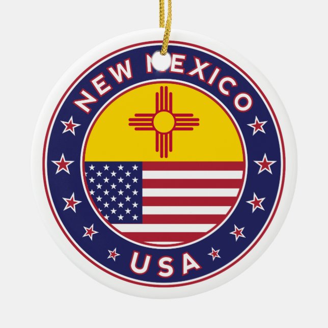 New Mexico, New Mexico sticker, phone case Ceramic Ornament (Front)