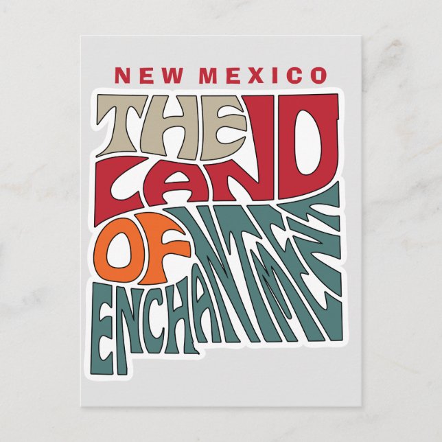 New Mexico Nickname Word Art Postcard (Front)