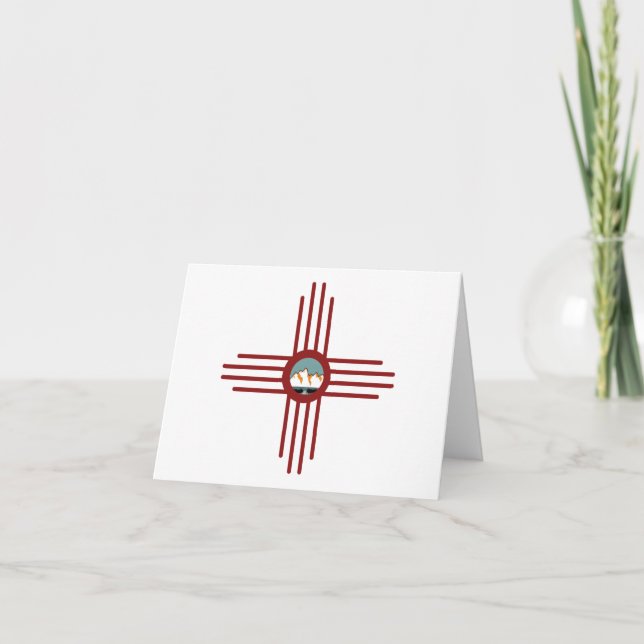 New Mexico NM Zia Indian Symbol Waterfall  Card (Front)
