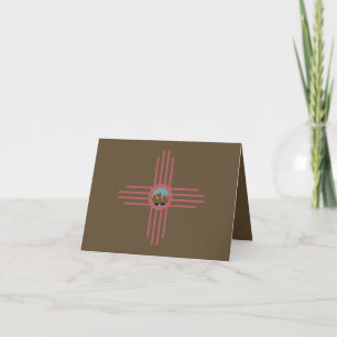 New Mexico NM Zia Indian Symbol Waterfall  T-Shirt Card