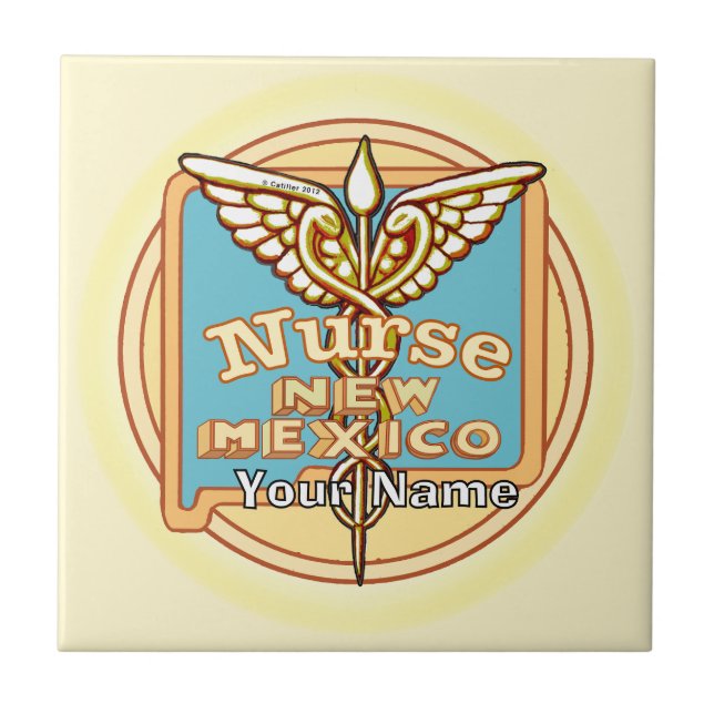 New Mexico Nurse Caduceus Tile (Front)