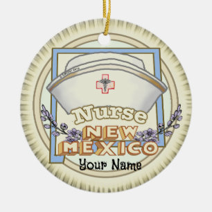 New Mexico Nurse Ceramic Ornament