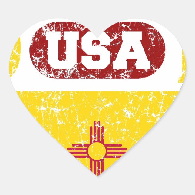 NEW MEXICO PERFECT TOGETHER DISTRESSED PRODUCTS HEART STICKER (Front)