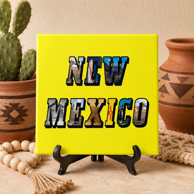New Mexico Picture Text Tile (New Mexico Picture Text Ceramic Tile)