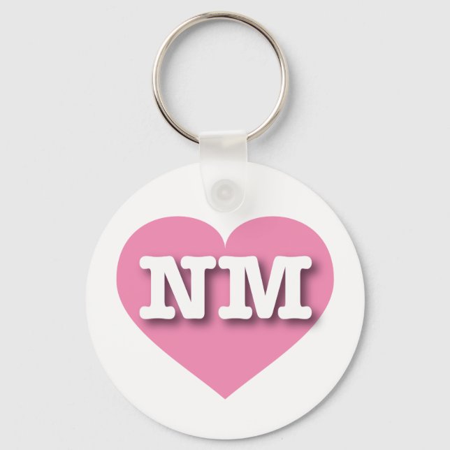 New Mexico Pink Heart - I love NM Keychain (Front)