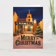 New Mexico Pueblo Christmas Church Night