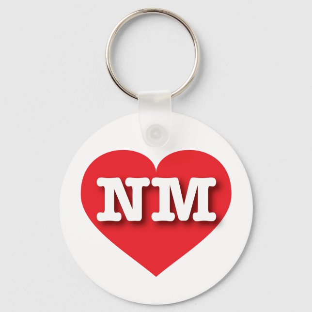 New Mexico Red Heart - I love NM Keychain (Front)