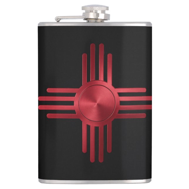 New Mexico Red  Hip Flask (Front)
