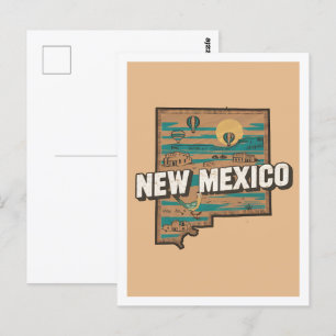 New Mexico Retro Travel Design Iconic US States Postcard