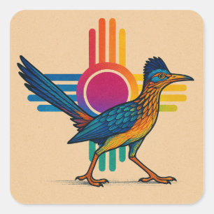 New Mexico Road Runner Square Sticker
