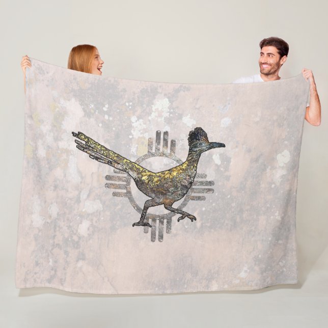 New Mexico Roadrunner Fleece Blanket (In Situ)