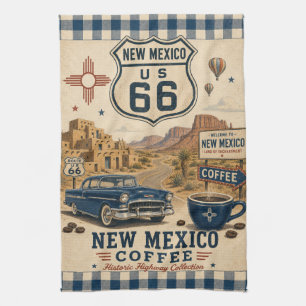 New Mexico Route 66 Coffee Southwest Kitchen Towel