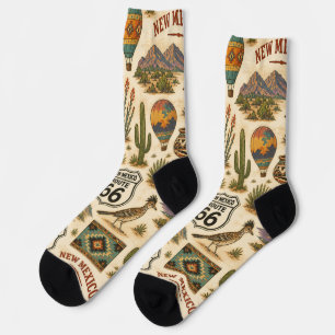 New Mexico route 66 Desert Road Trip Southwest Art Socks