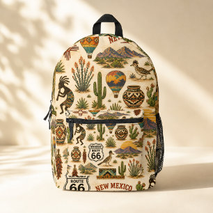 New Mexico Route 66 Desert Trek Printed Backpack