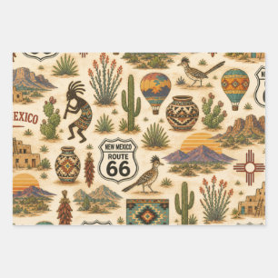 New Mexico Route 66 Desert Wrap Wrapping Paper Sheet