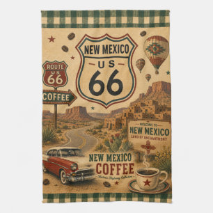 New Mexico Route 66 Enchanted Café Style Kitchen Towel