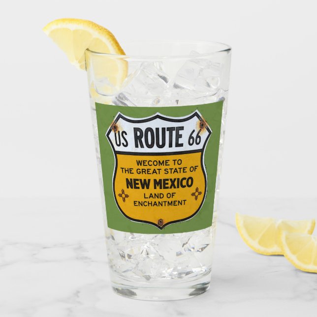  New Mexico Route U.S. 66 Pint Glass (Front Ice)