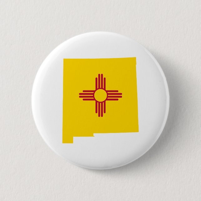 New Mexico Shape 2 Inch Round Button (Front)
