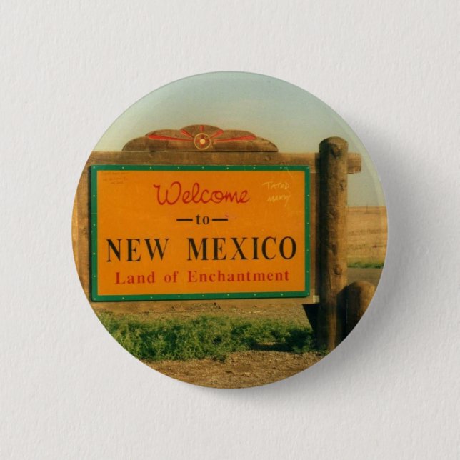 New Mexico Sign 2 Inch Round Button (Front)