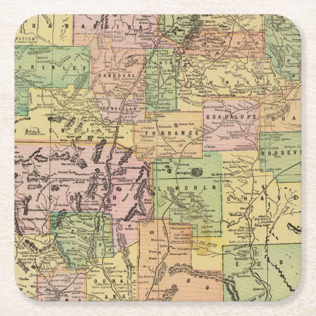 New Mexico Square Paper Coaster (Front)