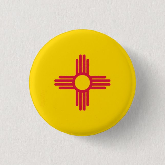 New Mexico State Flag 1 Inch Round Button (Front)