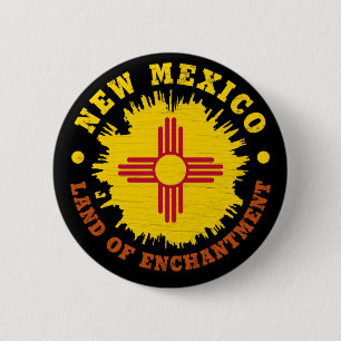 NEW MEXICO STATE FLAG 2 INCH ROUND BUTTON