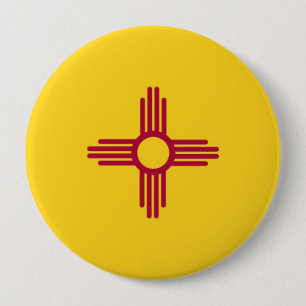 New Mexico State Flag 4 Inch Round Button