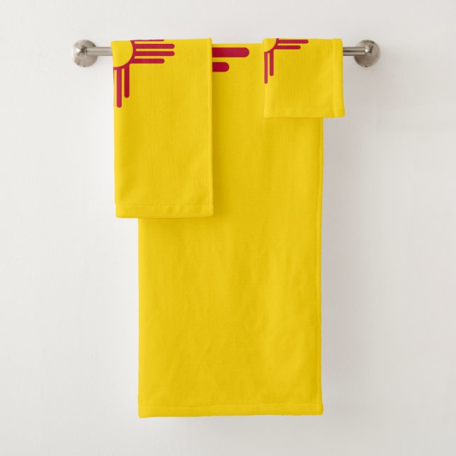 New Mexico State Flag Bath Towel Set (Insitu)