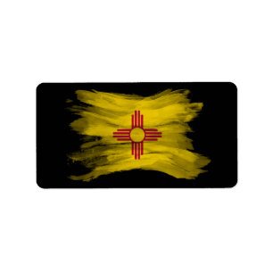 New Mexico state flag brush stroke, New Mexico Label