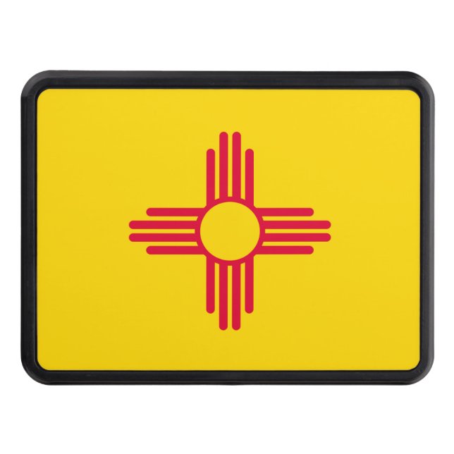 New Mexico State Flag Design Decor Trailer Hitch Cover (Front)