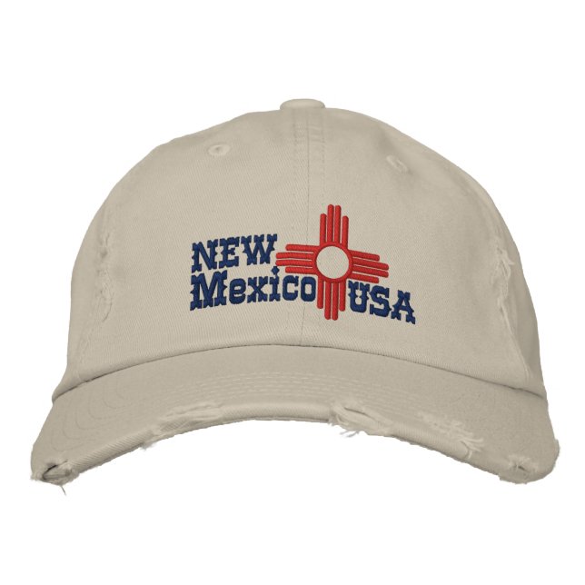 New Mexico State Flag Design Embroidered Hat (Front)