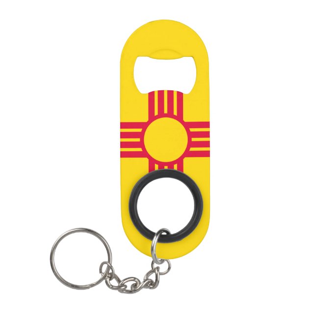 New Mexico State Flag Design Keychain Bottle Opener (Front)