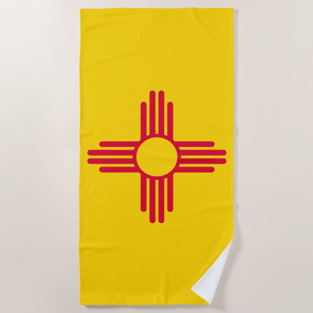 New Mexico State Flag Design on a Beach Towel (Front)