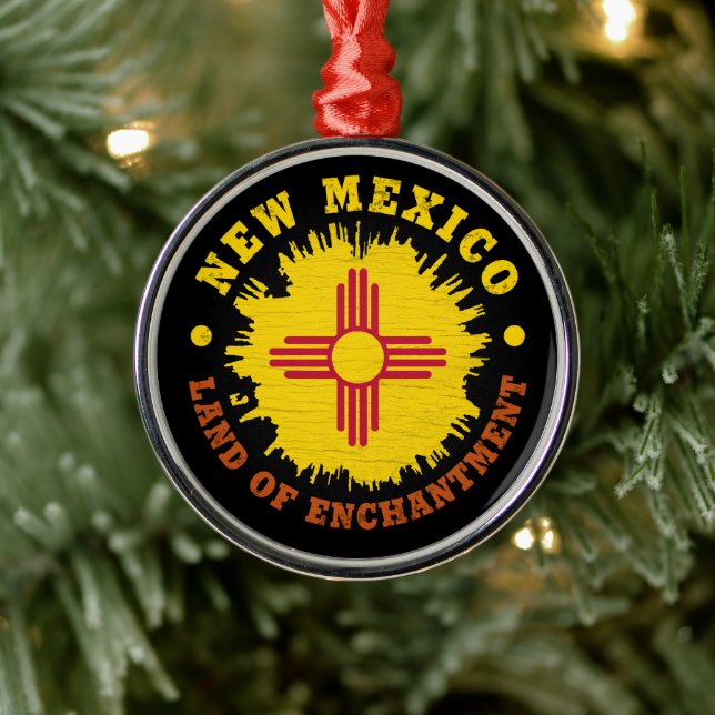 NEW MEXICO STATE FLAG METAL ORNAMENT (Tree)