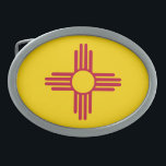 New Mexico State Flag Oval Belt Buckle<br><div class="desc">Feel free to modify the design according to your own preferences. You may change the design location, orientation, background colours and size. Also, you may add your own text, or slogan set its font, location and size, all in order to create the ultimate personal gift for you and your loved...</div>