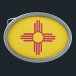 New Mexico State Flag Oval Belt Buckle<br><div class="desc">Feel free to modify the design according to your own preferences. You may change the design location, orientation, background colours and size. Also, you may add your own text, or slogan set its font, location and size, all in order to create the ultimate personal gift for you and your loved...</div>
