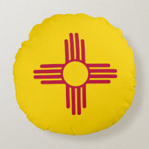 New Mexico State Flag Round Pillow