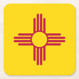 New Mexico State Flag Square Paper Coaster