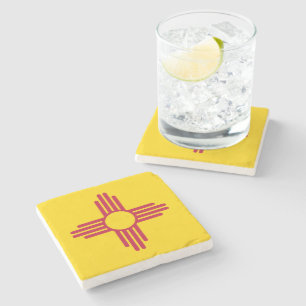 New Mexico State Flag Stone Coaster