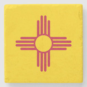 New Mexico State Flag Stone Coaster