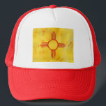 New Mexico State Flag Watercolor CUSTOMIZE IT Trucker Hat<br><div class="desc">Check out this awesome hat with a watercolor New Mexico State Flag! Check out my shop for more designs too! Or if you'd like something custom let me know. Customize it with your own text ! If you buy it, thank you! Be sure to share a pic on Instagram of...</div>
