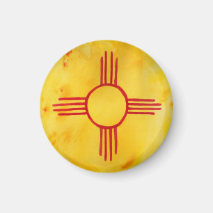 New Mexico State Flag Watercolor Magnet
