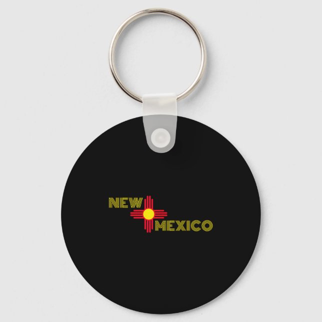 New Mexico State Flag Zia Sun Symbol  Keychain (Front)