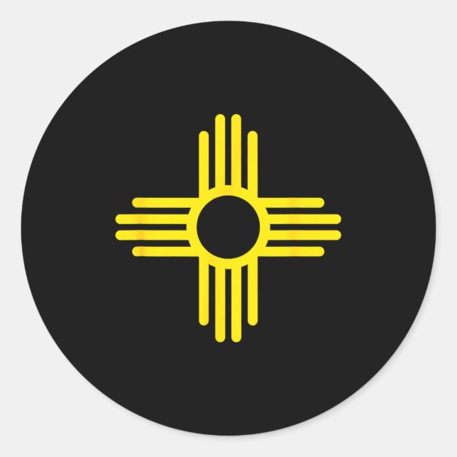 New Mexico State Flag Zia Symbol Flag  Classic Round Sticker (Front)